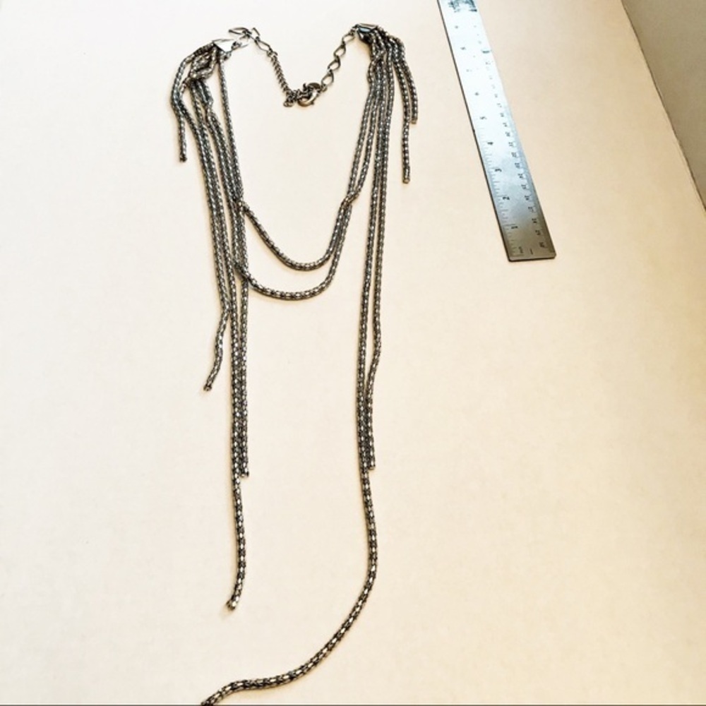 NEW CHICO’S Rope Multi Strand Long Tier Necklace
